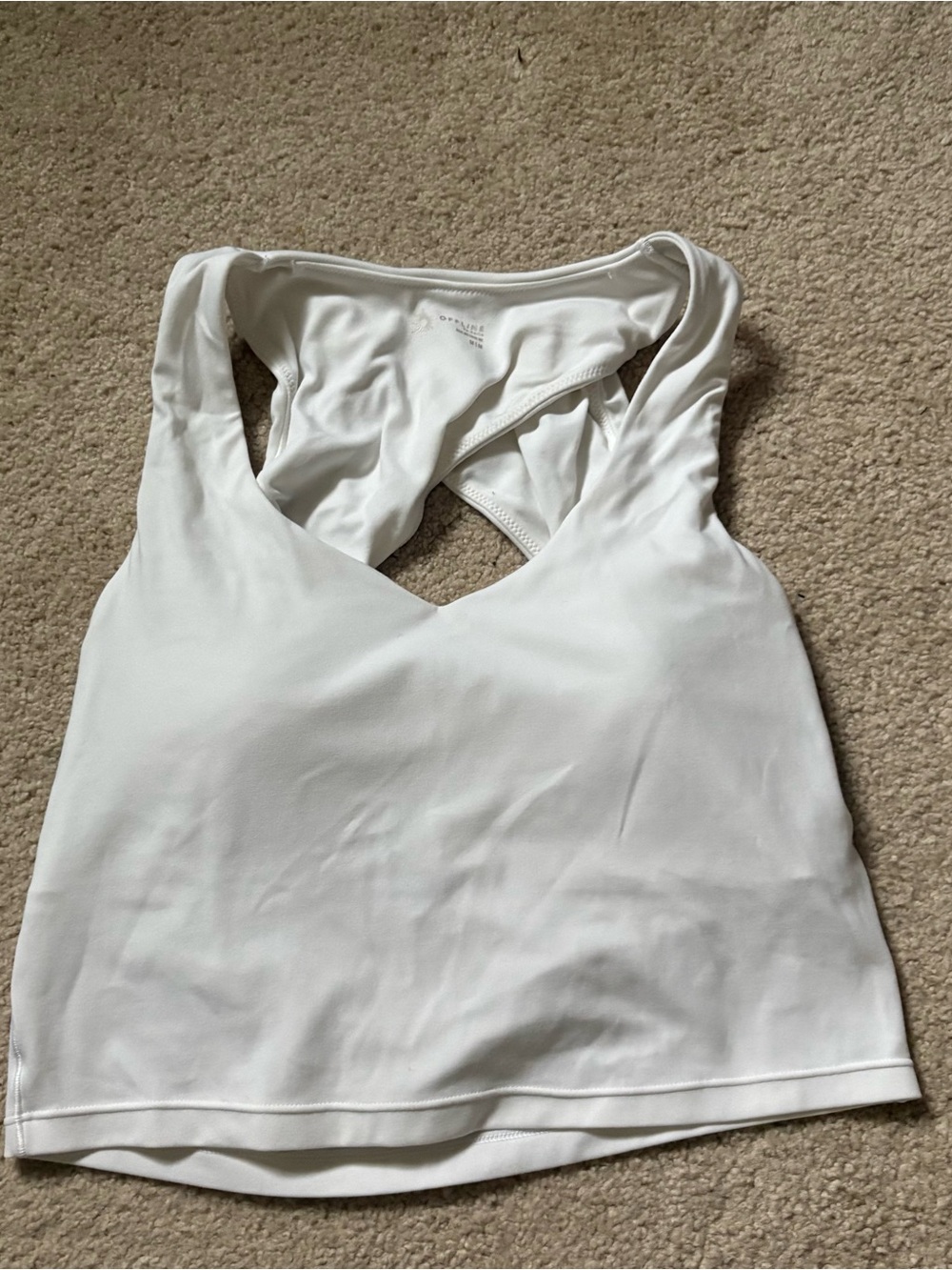 Offline by Aerie Women's White Racerback V-Neck Tank Top